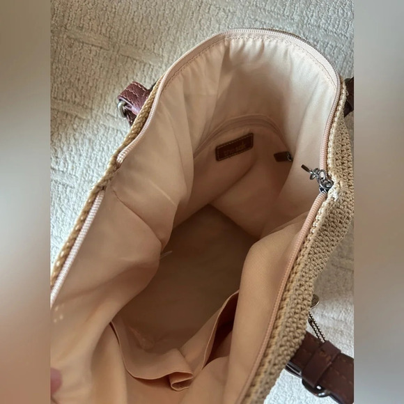 The Sak Silverwood Crochet Shopper Bag Shoulder Tote Zip Womens - Picture 5 of 6